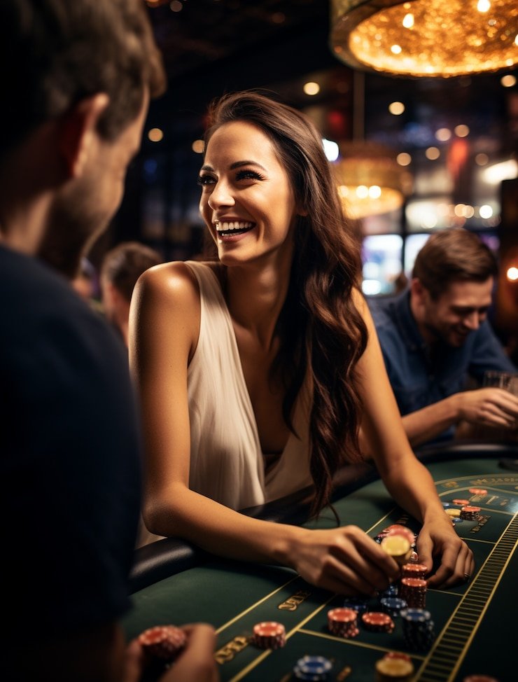 Roda roulette live dengan bola dan taruhan chip
